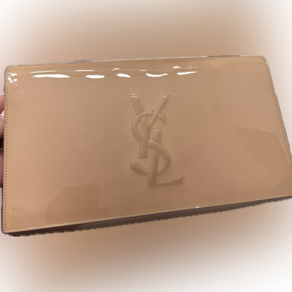 Yves Saint Laurent Beige Patent Clutch - Picture 2 of 6